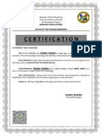 Certificate For Live in