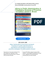 Command Transitions in Public Administration A Quantitative and Qualitative Analysis of Proactive Strategies 1st Edition James C. Brown