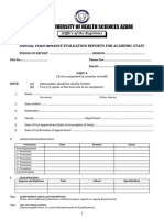 A.P.E Form For Academic Staff