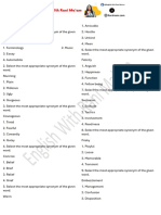 Synonyms & Antonyms Asked in SSC PHASE 12