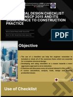 Structural Design Checklist Based On NSCP 2015 and Its Significance To Construction Practice