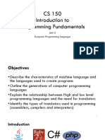 CS150 - Unit 2 - Computer Programming Languages