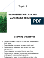 BWFF2033 - Topic 8 - Management of Cash Marketable Securities