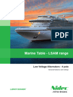 Marine Table - LSAM Range: Low Voltage Alternators - 4 Pole