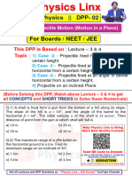 Dpp-2 (Projectile Motion - Motion in A Plane) Physics Linx