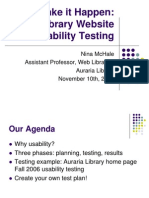 Make It Happen: Library Website Usability Testing