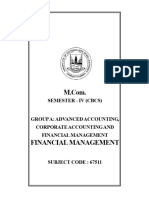 Accountancy Paper III Advanced Financial Management