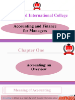 Accounting and Finance For Managers