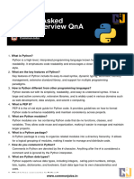 100 Most Asked Python Interview QnA PDF