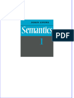 (PDF Download) Semantics Volume 1 John Lyons Fulll Chapter