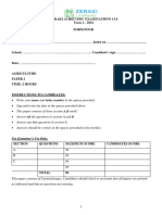 Agriculture - Paper 2 - Question Paper