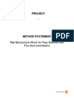 Methode Statement of Pipe Sleeve and Fire Seal Installation