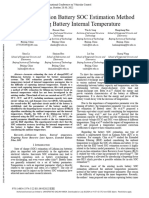 A Lithium-Ion Battery SOC Estimation Method Involving Battery Internal Temperature