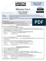 Milestone Test - 04 - Test Paper - Paper - 01