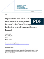 Implementation of A School Family Community Partnership Model To Promote Latina Youth Development Reflections On The Process and Lessons Learned