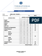 Grade Slip: Name Grade Level Sex