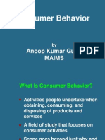 Consumer Behavior: Anoop Kumar Gupta Maims