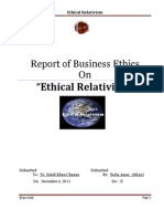 Report of Business Ethics On: "Ethical Relativism"