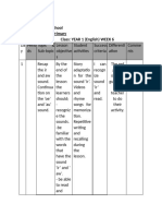 Week 6 Year 1 English Lesson Plan