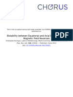 Bistability Between Equatorial and Axial Dipoles During Magnetic Field Reversals