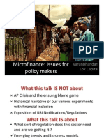 Microfinance: Issues For Policy Makers: Varunbhandari Lok Capital