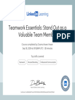 CertificateOfCompletion - Teamwork Essentials Stand Out As A Valuable Team Member