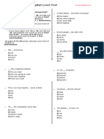 English Test A1 2