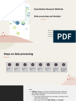 Quantitative Research Methods - Data Processing and Analysis