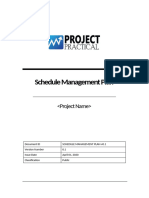 SCHEDULE MANAGEMENT PLAN TEMPLATE v0.1