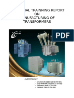 Industrial Trainning Report On Manufacturing of Transformers