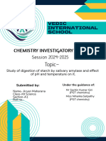 Investigatory Project Chemistry On Study of Digestion of Starch by Salivary Amylase and Effect of Temperature and PH