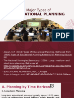 Major Types of Educ. Planning