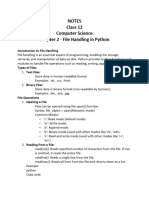 CLASS XII COMPUTER SCIENCE NOTES Chapter 2 File Handling in Python