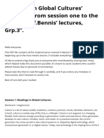 Readings in Global Cultures Writings Prof.Bennis Grp.3