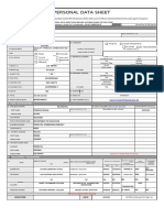 CS Form No. 212 Revised Personal Data SheetPDS