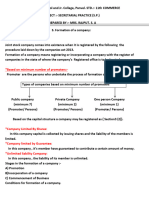 11th Com SP - Formation of A Company