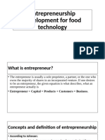 Entrepreneurship Development For Food Technology