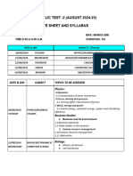 AS LEVEL - Cyclic Test 2 (2024-25) DATE SHEET AND SYLLABUS