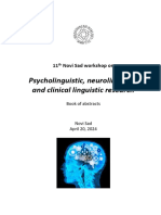 Book of Abstracts Ns 2024 11th Novi Sad Workshop On Psycholinguistic, Neurolinguistic and Clinical Linguistic Research