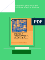 Full Speckle Phenomena in Optics Theory and Applications 2nd Edition Joseph W. Goodman Ebook All Chapters