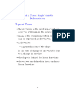 Week 1 Notes: Single Variable Differentiation Slopes of Curves