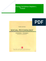 Social Psychology 3rd Edition Stephen L. Franzoi all chapter instant download