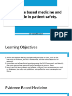 Evidence Based Medicine and Its Role in Patient Safety