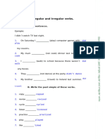 Simple Past Homewoork PDF