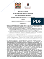 Kithi Company Advocates V Menengai Downs Limited (Miscellaneous Application 1069of2013) 2015KEHC6334 (KLR) (Civ) (6march2015) (Judgment)