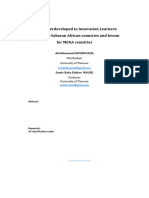 From Underdeveloped To Innovation Learners: Case of Sub-Saharan African Countries and Lesson