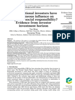 Do Institutional Investors Have Homogeneous Influence On Corporate Social Responsibility? Evidence From Investor Investment Horizon