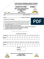 Agriculture Form 1 Qs