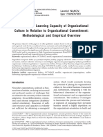 Managing The Learning Capacity of Organizational Culture in Relation To Organizational Commitment: Methodological and Empirical Overview