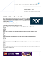 CBSE Class 4 Mathematics Time and Work MCQS, Multiple Choice Questions